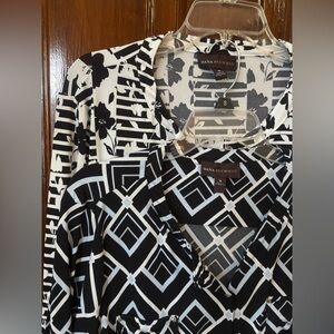 Dana Buchman Black & White Print Tops Bundle 2 Pieces